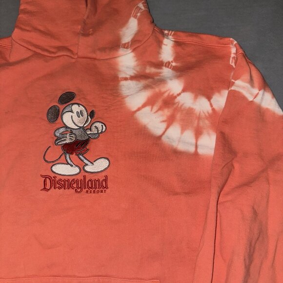 Disneyland Resort Peach Tie Dye Hoodie With Embroidered Mickey Mouse - Picture 4 of 9